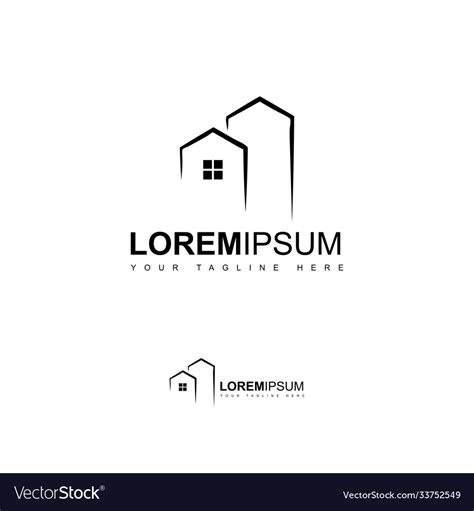 Simple House Logo Design Royalty Free Vector Image