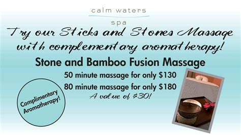 Need To Release Some Stresstry Calm Waters Spas Sticks And Stones Massage With