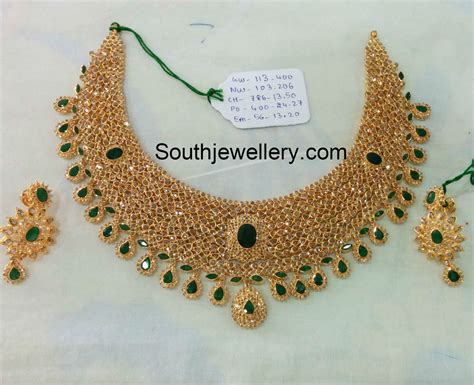 Uncut Diamond Necklace Set Jewellery Designs