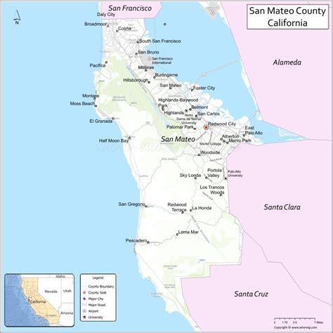 San Mateo County Map California Cities In San Mateo Country Places