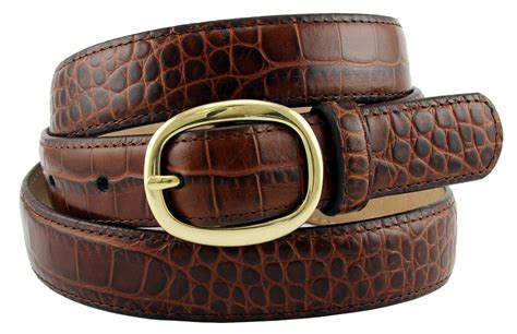 Women's Italian Leather Designer Dress Belt 1" Wide - Brown