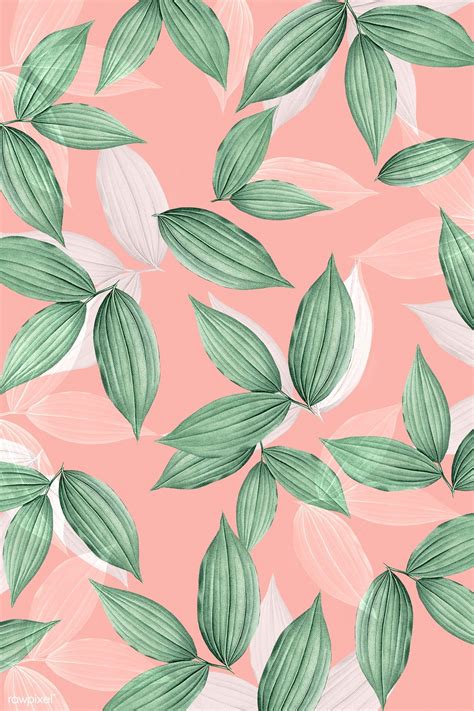Vintage Pink Tropical Leafy Background Premium Image By