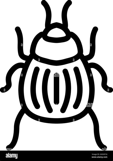 Icono De Colorado Beetle Dise O De Contorno En Negrita Con Ancho De