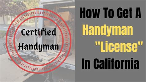 How To Get A Handyman License In California Youtube