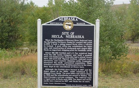 Nebraska Historical Marker Site Of Hecla Nebraska E Nebraska History