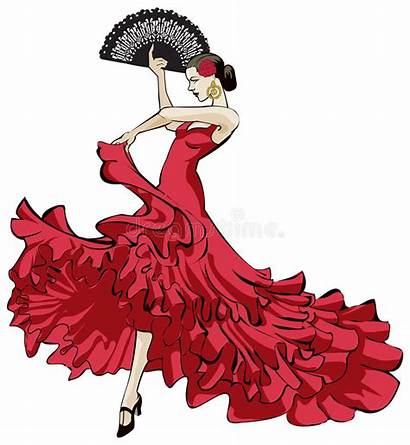 Flamenco Dancer Illustration Female Vector Fan Clipart