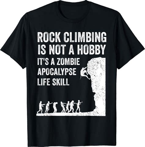Funny Rock Climber T For Men Women Cool Zombie Climbing T Shirt Uk Fashion