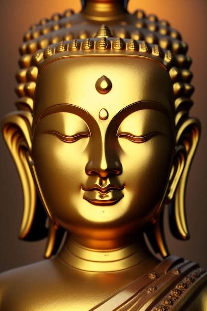 Premium AI Image A Golden Buddha Head