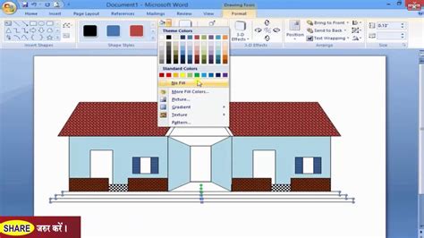 Design your dream home in 3d. How to Draw a House in MS Word Using Auto shapes ...