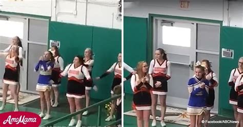 Cheerleaders Surprised The Crowd When They Approached A Rival Cheerleader Caught On Her Own