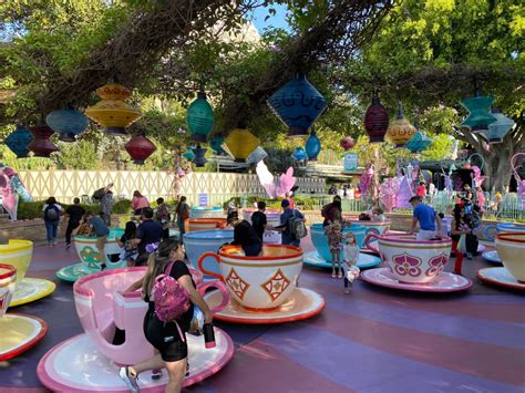 Photos Video Mad Tea Party Spins Back Into Action At Disneyland With Distancing Measures