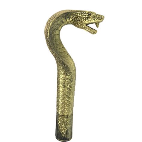 Gold Cobra Snake Head Pimp Costume Halloween Accessory Cane Walking