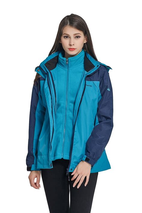 Womens 3 In 1 Mountain Light Hooded Jacket 3 In 1 Windbreaker Winter