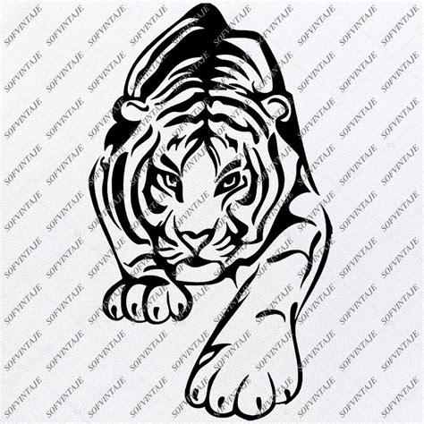 Tiger Svg Instant Download Dxf Cricut Cut Tiger Silhouettes Svg Png