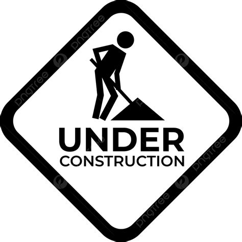 Under Construction Signage In Black And White Line Art Single Vector