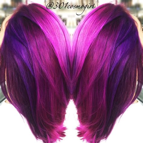 Love My Job Love This Bright Purple Magenta Pink Hair Used A Mixture Of The Joico Color