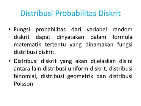 Ppt Distribusi Probabilitas Diskrit Dan Kontinu Powerpoint Presentation Id