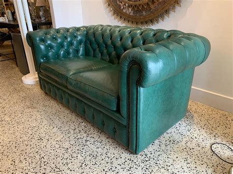 Is the epitome of minimalist vibes and maximum impact. Original English Hunter Green Chesterfield Leather Two ...