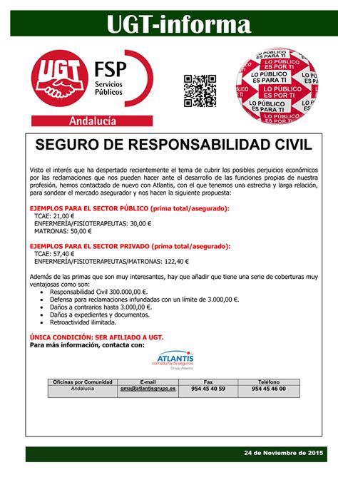 Seguro De Responsabilidad Civil Ugt Córdoba