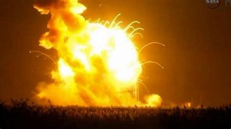 Nasas Antares Rocket Explodes During Launch At Wallops Island For