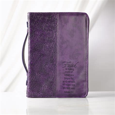 Faith Purple Imitation Leather Large Bible Cover Free Delivery Eden