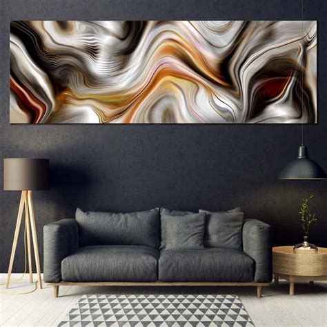 Abstract Marble Canvas Wall Art Golden Black Abstract Marble Stone 1