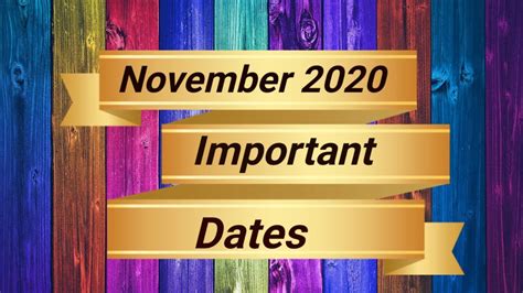 Important Days Of November 2020international Days Of Novembernational