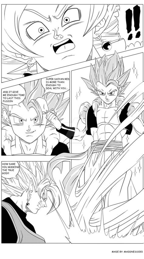 Back to dragon ball, dragon ball z, dragon ball gt, or dragon ball super. Super Saiyan Red (god) Gogeta Manga Panel by https://www ...