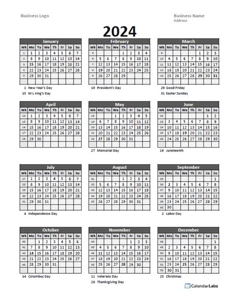 2024 Customized Calendar Week Numbers Holiday Calendar 2024