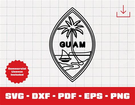 Guam Svg Guam Flag Vector Seal Of Guam Clipart Mariana Islands