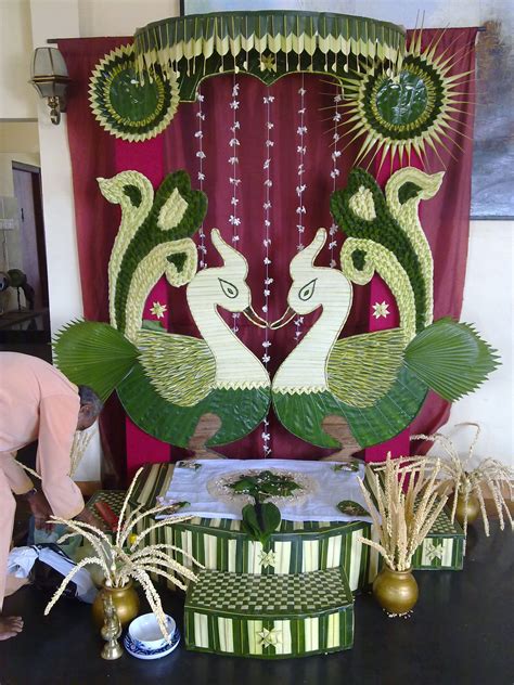 Party decorations sri lanka, havelock town. Traditional vwedding decor with coconut leaves.gok kola ...