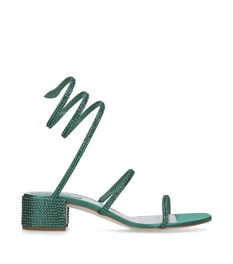 René Caovilla Green Embellished Cleo Sandals 40 Harrods Uk