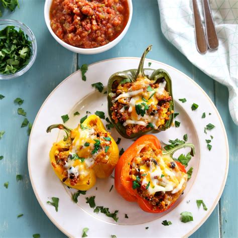 Mexican Style Quinoa Stuffed Peppers The Busy Baker