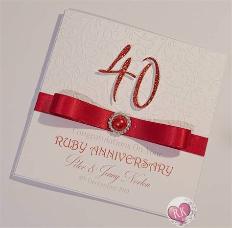 Cartes De Voeux Papeterie Fêtes Occasions Spéciales 40th Mariage