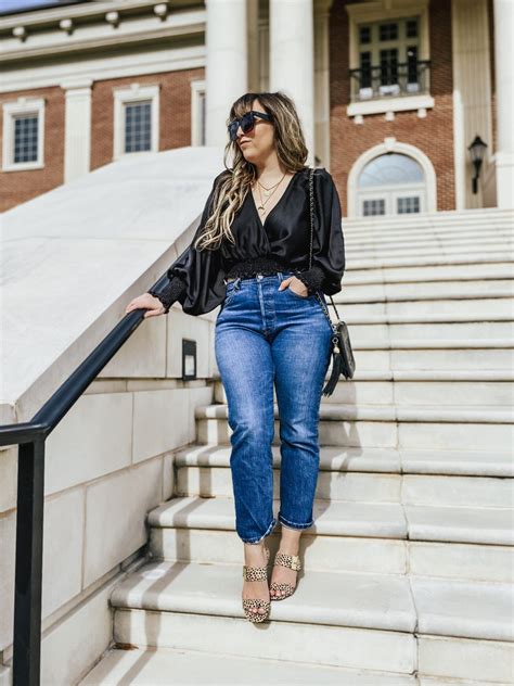 Date Night Outfit Idea Silky Top And Jeans Outfit Date Night Outfit