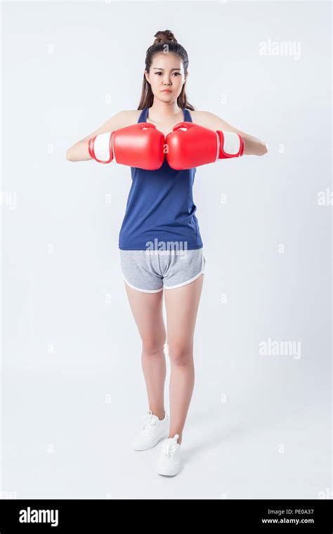 Boxer Fitness Woman Boxing Wearing Boxing Gloves Stock Photo Alamy
