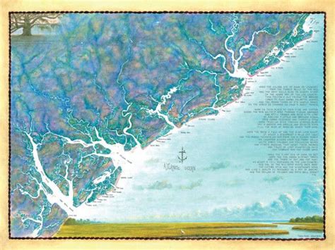 Offering original works and fine art prints. South Carolina Lowcountry Waterways Map Puzzle | Map ...