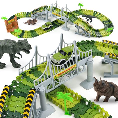 Buy Dinosaur Toys For Boys Girls Car Race Track Flexible Dinosaur Train