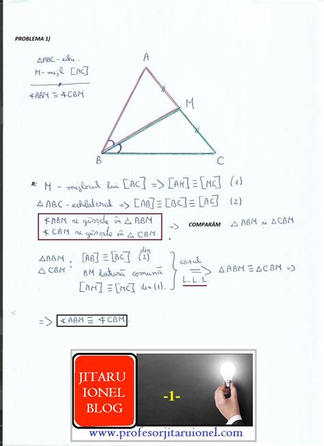 Congruența Triunghiurilor Cazurile De Congruență Metoda