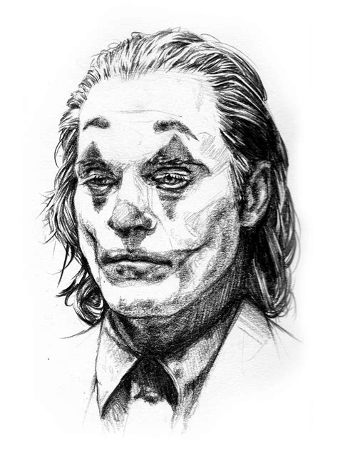 Joker Joaquin Phoenix 2020 Portrait Sketch By Kreg Franco Joker Art