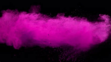 Super Slowmotion Shot Of Pink Powder Explosion Isolated On Black