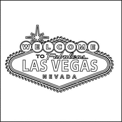 Las Vegas Sign Drawing Sketch Coloring Page