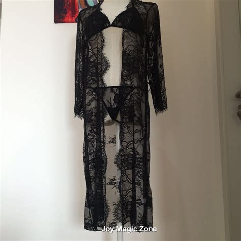 Buy Yomrzl New Arrival Summer Sexy Lace Womens Robe High Quality Black