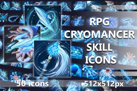 50 RPG Cryomancer Skills By Free Game Assets GUI Sprite Tilesets