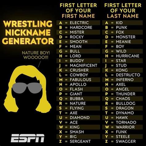 Wrestling Name Generator A Happy Place Funny Name Generator Name