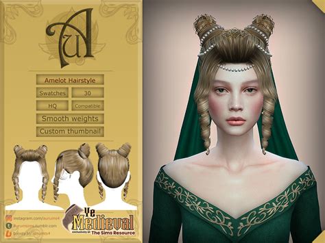 The Sims Resource Ye Medieval Amelot Hairstyle