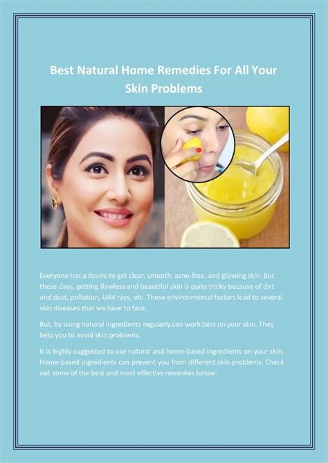 Ppt Best Natural Home Remedies For All Your Skin Problems Powerpoint