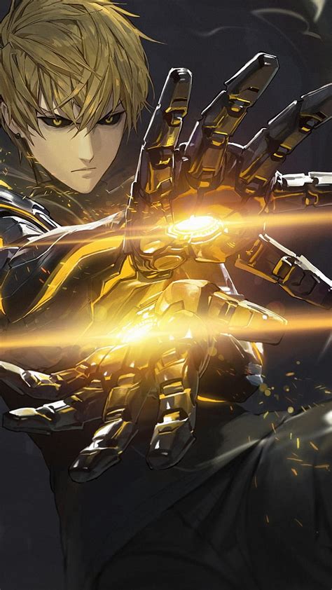 genos one punch man anime art character genos one punch man punch hd phone wallpaper peakpx