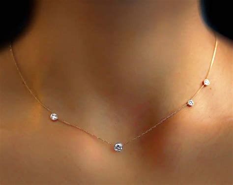 Delicate Solitaire Diamond Necklace 14k Gold 18k Gold Best Selling