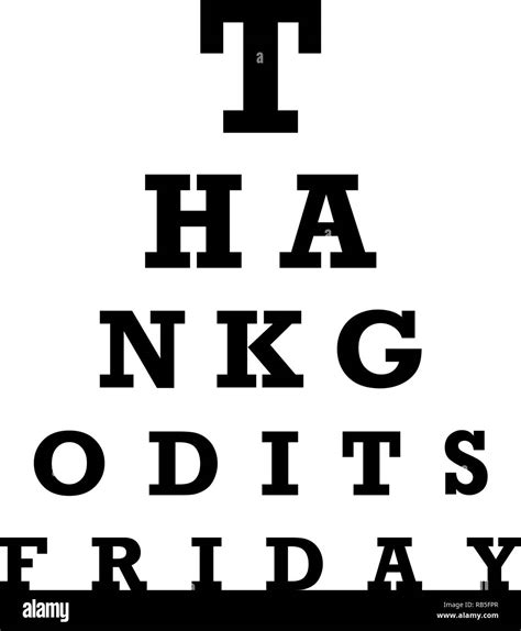Thank God It Is Friday Saying In Optician Eye Sight Board Stock Vector